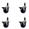 Service Caster 3.5'' Solid Poly Swivel 1-1/8'' Expanding Stem Caster Set with Brake, 4PK SCC-EX20S3514-SPUS-PLB-118-4 - alternate 1